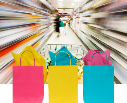 suppermarket and shopping bags