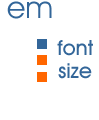 em the relative font size